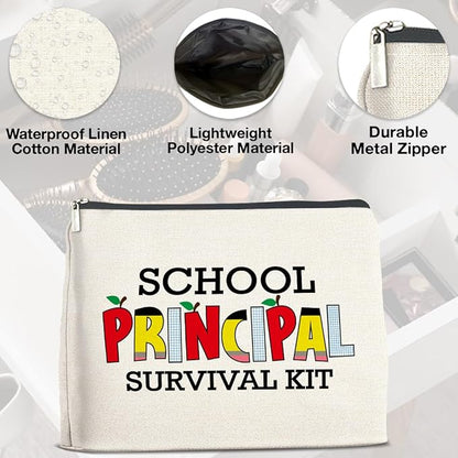 School Principal Gifts: Makeup Bag, Appreciation Gifts for Women, Survival Kit Zipper Pouch