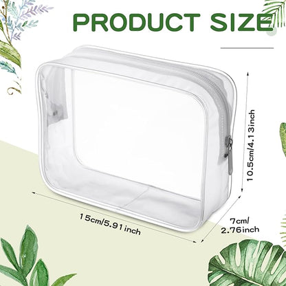 Weewooday 12 Pieces Clear Makeup Bags Cosmetic Storage Bags PVC Zipper Pouches Travel Waterproof Makeup Plastic Case for Women Organizing Toiletries Traveling Bathroom