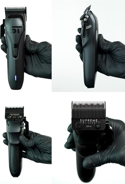 Supreme Trimmer Darkstar 72 Clipper with Magnetic Vector Motor | 180 Min Run Time, 9000 RPM Barber Hair Clipper | Low Noise, Professional Clipper DLC Blades | STC72