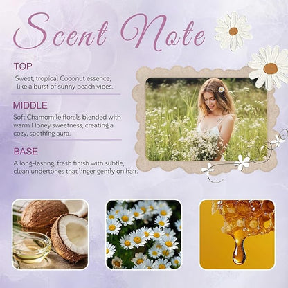 Hair Perfume for Women Long Lasting, Hydrating & Nourishing Hair Body Mist Spray Fragrance Essential Oil Odors Remove, Honey Infused Chamomile Pheromone Perfume Hair Fragrance, Alcohol Free 50ML