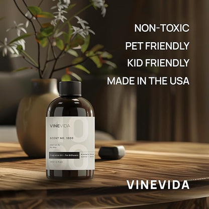 VINEVIDA [16 Fl Oz] Caribbean Teakwood Fragrance Oil for Cold Air Diffusers, Essential Oils for Diffuser Oil Refill & Air Freshener Room Spray