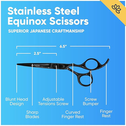 Equinox Razor Edge Series Professional Hair Scissors - 6.5� Premium Japanese Stainless Steel Hair Cutting Scissors, Hair Shears, Hair Razors for Hair Cutting, Barber Accessories & Hair Salon Supplies