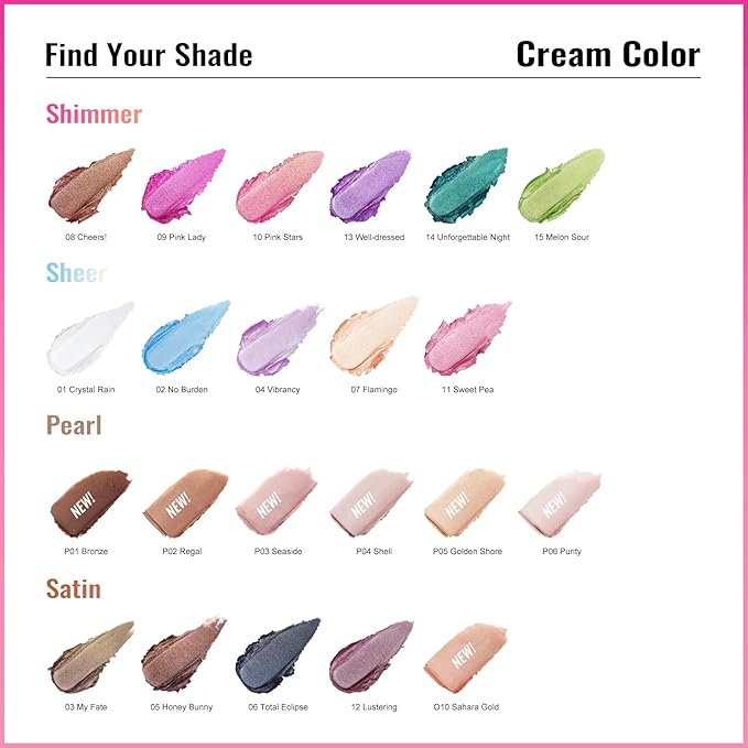 Oulac Nude Gold Cream Eyeshadow also for Highlighter Highly Pigmented Eye Shadow Waterproof&Long Lasting with Moisturizing Formula Blendable Shimmer Eye Make-up,Vegan & Cruelty-Free, 6g O10