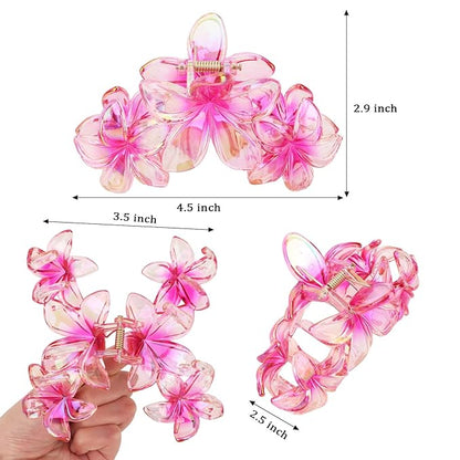 Hawaiian Flower Hair Clips Large Matte Hair Claw for Women Non-Slip Strong Hold Clips for Thick Hair, Hair Accessories for Women and Girls