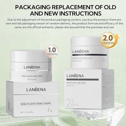 LANBENA Blackhead Remover, Nose Pore Strips for Blackheads, Black Head Remover Mask for Face, Puntos Negros, 30g+60pcs paper