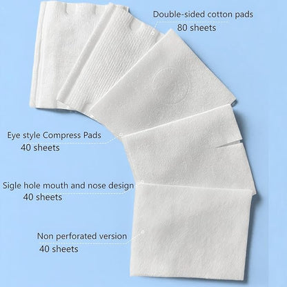 4-in-1 Makeup Remover & Skin-Nourishing Cotton Pads for Face & Eyes | Dual-Sided, Soft Tencel Fiber | Gentle Cleansing, Soothing & Hydrating | 200 Count (120 Soothing + 80 Dual-Sided)