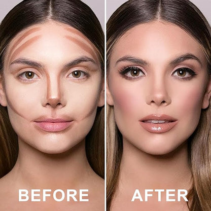 6 Colors Cream Contour Stick Makeup Contour Kit,Double-ended Cream Bronzer for Sculpt, Highlighter and Blush Stick Makeup Kit, Matte & Dewy Finish (SET C)