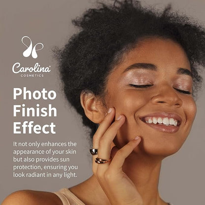Carolina Cosmetics - Foundation in Golden Goddess Shade Plant-Based - Hydrating, Pore-Minimizing & Buildable Coverage - Vegan, Non-GMO - 1fl oz
