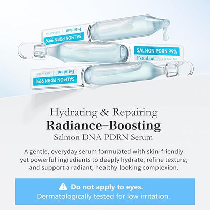 Salmon DNA PDRN Peptide Serum | 99% Salmon DNA PDRN Intensive Ampoule | Peptide, Collagen, Hyaluronic Acid, Niacinamide - Uneven Skin Tone, Anti-Aging, Moisturizing | Korean Skincare 0.05 fl oz x 30e