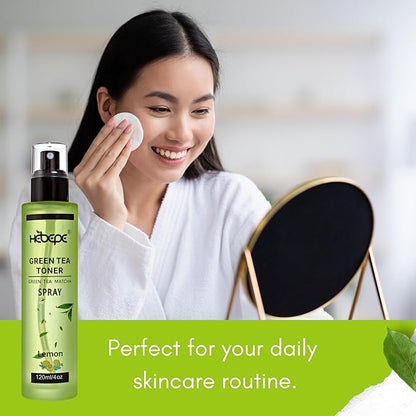 Green Tea Matcha Facial Toner Mist with Lemon, Refreshing, Moisturizing, and Soothing Face Toner, with Jojoba Oil, Castor Oil, Snail Filtrate,120ml