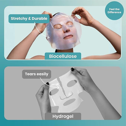 Body Restore Natural Collagen Face Mask 5 Pack – Korean Skin Care Mask with Fermented Coconut Water, Christmas Stocking Stuffers, White Elephant, Birthday Gifts for Women & Men, Dry Skin - Hydrate