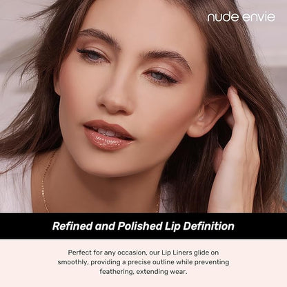 nude envie - Lip Liner - Smooth, Precise & Easy Application - Pigmented, Long-Lasting Lip Pencil - Add Definition - Prevents Feathering - Sharpenable - Vegan, Paraben-Free & Cruelty-Free - Spicy