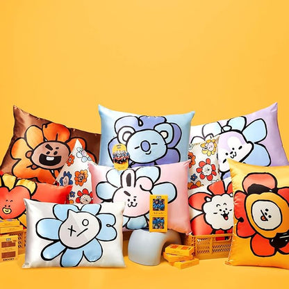 Kitsch x BT21 (Koya) Satin Pillowcase with Zipper for Hair & Skin - Softer Than Silk Pillow Cases, Smooth Cooling Pillow Cover, Wrinkle-Free, Machine Washable, King Size (19x36)