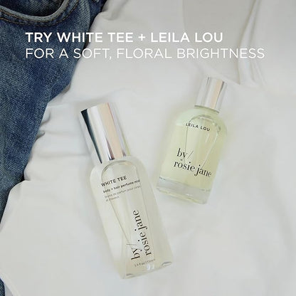 By Rosie Jane Body & Hair Perfume Mist (White Tee) - Clean Hair & Body Mist for Women - With Notes of Cotton Blossom, Lily Water & Soft Rose (115ml)