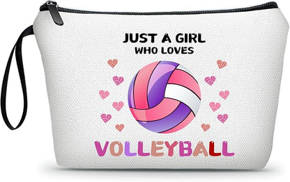 Volleyball Gifts for Teen Girls,Volleyball Gifts for Team,Volleyball Makeup Bag,Volleyball Stuff,Small Cosmetic Bag,Birthday Gifts for Friends Female,Volleyball Gifts,Christmas
