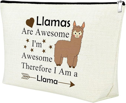 Mxrymvu Llama Gifts for Women Llama Makeup Bag Llamas Lover Gift Llamas Themed Cosmetic Bag Animal Lover Present Graduation Christmas Birthday Present for Daughter Travel Pouch