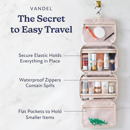 VANDEL Waterproof Hanging Toiletry Bag for Travelling, Hanging Makeup Bag, Cosmetic Travel Bags for Women Travel Toiletry Bags, Makeup Case Toiletries Organizer Hygiene Bathroom Shower Caddy