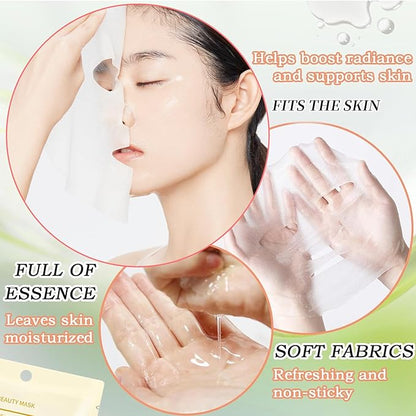 6 Sheets Face Masks Skincare for All Skin Types, Spa Party Facial Mask Skincare, Moisturize Sheet Masks Skin Care,Hydrating Face Masks Suitable for Sensitive Skin, Facial Mask for Women Skin Care