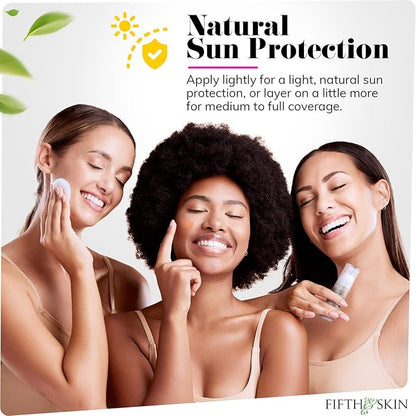 Fifth & Skin: Better’n Ur Skin Liquid Foundation (SANDY BEIGE) - Natural, Organic, Vegan, Cruelty-Free - Gluten-Free Beauty with Buildable Coverage and Palm-Free Luxury - 1 oz