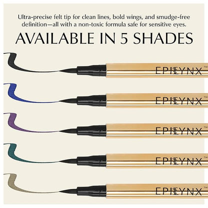 EPILYNX Waterproof Eyeliner - Smudge-Proof Liquid Eyeliner Pen with Precision Tip for Smooth, Long-Lasting Application - Vegan, Hypoallergenic & Gluten-Free Eye Liner - 2mL Blue