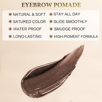 LAVONE Eyebrow Stamp Pencil Kit for Eyebrows Makeup, with Waterproof Eyebrow Pencil, Eyeliner, Eyebrow Pomade, and Dual-ended Eyebrow Brush - Espresso