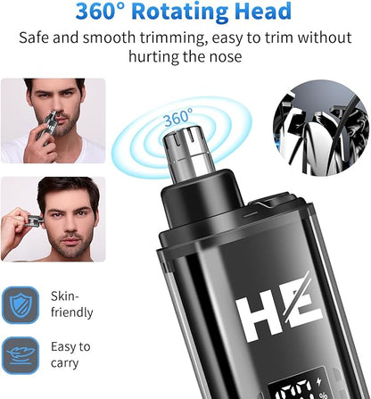 HIENA PRO Professional Cordless Hair Clippers for Men, Beard Trimmer & Elecatric Shaver & Nose Hair Trimmer Set, Rechargeable Barber Hair Cutting Grooming Kit