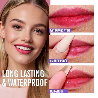 KIMUSE Tattoo Peel & Reveal Lip Stain, Waterproof Long Lasting Peel Off Lip Liner Tattoo, Non Stick Color Peel Off Mask Lip Gloss Makeup