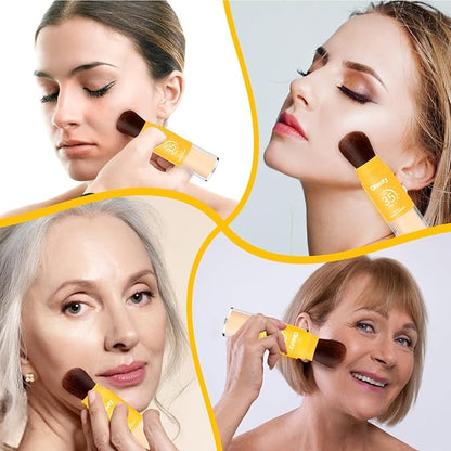 Mineral Sunscreen Setting Powder, SPF 35 Brush Sunscreen Powder for Face & Scalp, Long Lasting Lightweight Breathable, Oil Control Natural Matte Finish (#02 Medium)