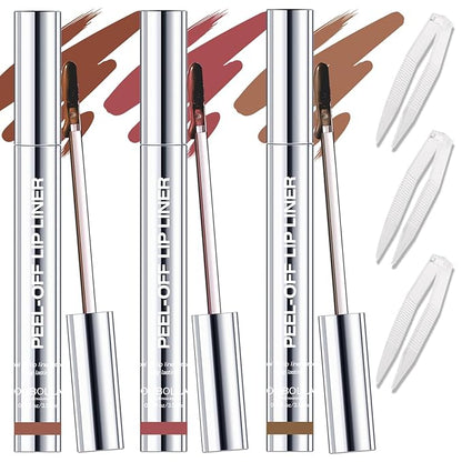 3 Colors Peel Off Lip Liner with Tweezer Kit, Rich Color Matte Finish Lip Tint Stains Makeup Set for Women, Long Lasting, Waterproof, Smudge Proof, For All Skin Types (#2, #3, #4)