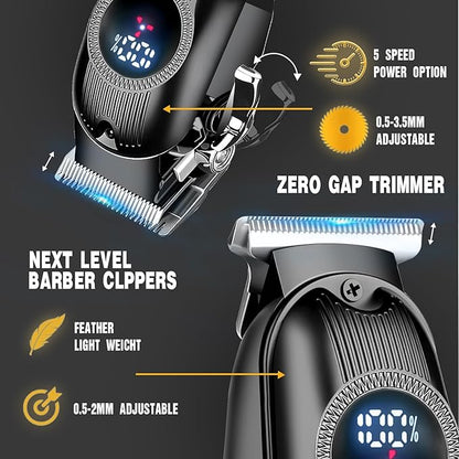 Hair Clippers for Men Professional Clippers and Trimmers Set, Cordless Hair Clippers, Haircutting Machine with LED Display for Barber Mens Grooming Kit
