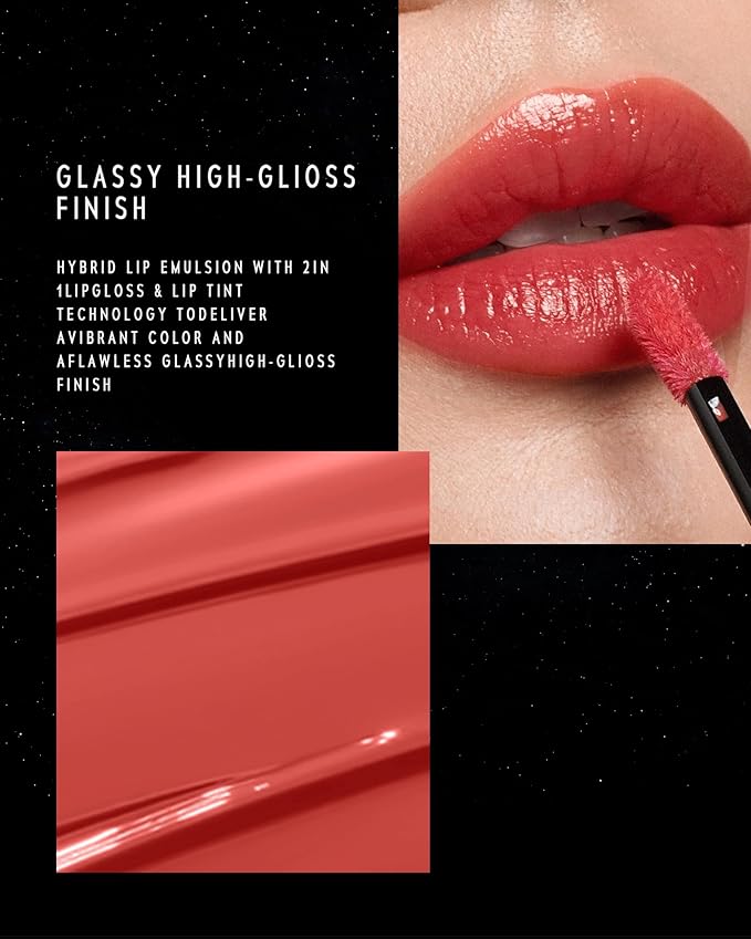 STELLAR DUST LIP STAIN-Long Lasting, Waterproof and Transferproof Lip Tint, Glossy Finish Lip Gloss, Lightweight Lipstick, High Coverage, Vivid Color, Stocking Stuffers For Teen Girls (10)