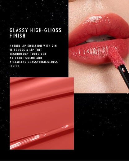 STELLAR DUST LIP STAIN-Long Lasting, Waterproof and Transferproof Lip Tint, Glossy Finish Lip Gloss, Lightweight Lipstick, High Coverage, Stocking Stuffers For Teen Girls (02 SOLARIS)
