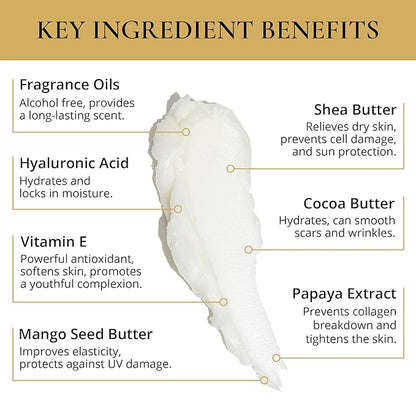 LUXURY LIFE BUTTER - Irresistibly Scented Body Butter with Hyaluronic Acid for Ultimate Moisture. Hydrates for a Non-Greasy Glamorous Glow (Presidential, Fresh Attraction, Luxury 5 oz)