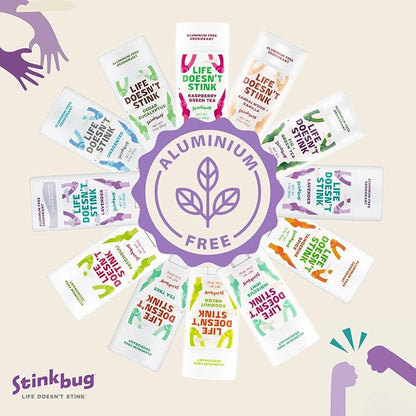 Stinkbug Naturals Aluminum Free Organic Travel Size Deodorant Stick with Unscented, Coconut Oil, Paraben Free, Sensitive Skin Deodorant, 0.75 Ounce Pack of 9