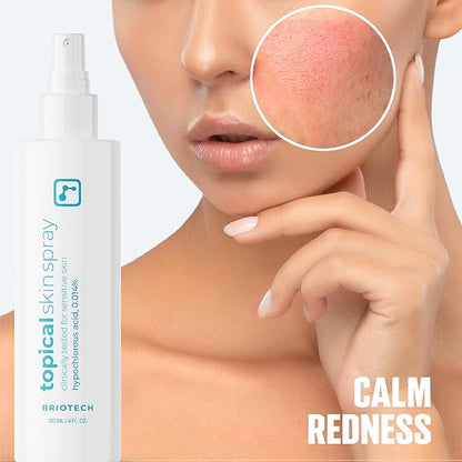 BRIOTECH Topical Skin Spray, Hypochlorous Acid for Sensitive Skin, HOCl Facial Mist, Full Body Support Against Irritation, Calm Redness, Soothe Foot & Scalp, 32 oz Refill (2 Pack)