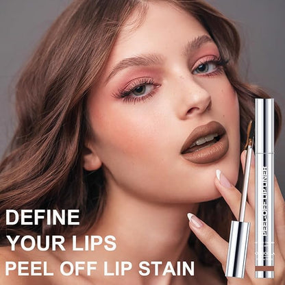 3 Colors Peel Off Lip Liner with Tweezer Kit, Rich Color Matte Finish Lip Tint Stains Makeup Set for Women, Long Lasting, Waterproof, Smudge Proof, For All Skin Types (#2, #3, #4)