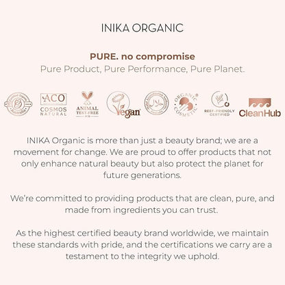 INIKA Organic Tinted Lip Serum | Ceramide + Peptide Infused, Sheer Wash of Color, Plumps, Softens, Smooths, Hydrates + Repairs. Natural & Vegan (Rosewood)