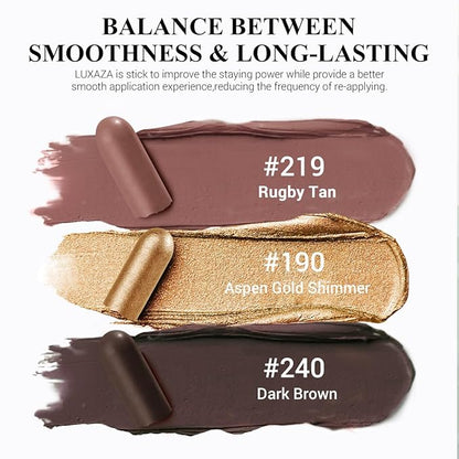 3Pcs Neutral Brown Eyeshadow Stick Set, Matte And Shimmer Creamy Eyeshadow Pencil, Shiny Pink Shadow, Waterproof Long Lasting Smoky Eye Makeup - A3 Twilight Brown