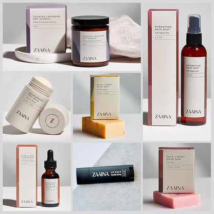 Birthday Gift Set for Women - Bath and Body Gift Set for Her, Relaxing Spa Kit Package, Self Care Gift Basket for Mom, Wife Friend Sister by ZAAINA (PREMIUM Birthday Spa Set w/ Candle)