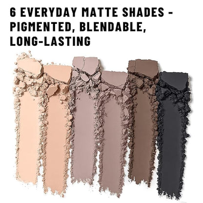 6 Colors Mini Eyeshadow Makeup Palette Neutral Nude Smoky Eye Shadow Taupe & Brown Matte Make Up Pallet with Mirror Highly Pigmented Long Lasting Waterproof Travel Size Gift Kit 01