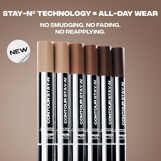 Sacheu Liquid Contour STAY-N Long Wear Cream Contour Makeup — Long Lasting, Blendable, & Lightweight Formula — Vegan & Cruelty-free, Giving Iconic