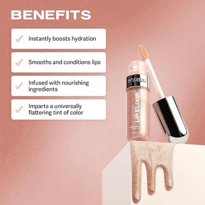 Sacheu Lip Elixir Nourishing and Hydrating Lipgloss — Moisturizing Plumping Lip Gloss Enriched with Collagen, Non-Sticky Lip Color Smooth High-Shine Finish, Vegan & Cruelty-Free, Tanghulu Candy