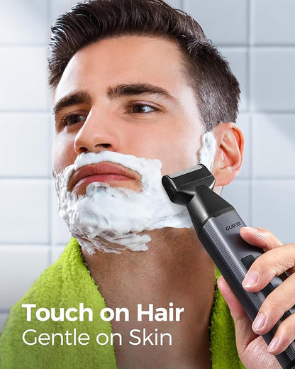 GLAKER Beard Trimmer for Men,Cordless Hair Trimmer,Electric Razor with Interchangeable Magnetic Attachments for Hair Body Facial Trimming,6 in 1 Men Gromming Kit with Storage Bag and Beard Bib Apron