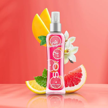 So...? Pink Grapefruit Body Mist for Women - 3.5 oz Body Mist - Pack of 3
