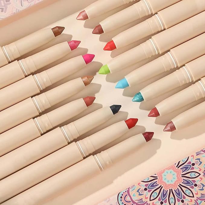 Eyeshadow Makeup, Waterproof Hypoallergenic Long Lasting Eye Liner, Highlighter Matte Cream Eye Shadow Stick, Glitter Primer Palette Shimmer Eyeliner Pen, Grass Green