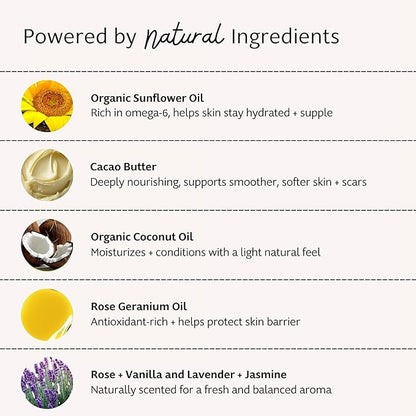 Slo Natural Moisturizing Stick | Body Balm with Organic Ingredients | Hydrating Nourishing | Coconut, Cocoa Butter & Antioxidants | Travel-Friendly | Rose Vanilla & Lavender Jasmine | 2x2.1oz/60g