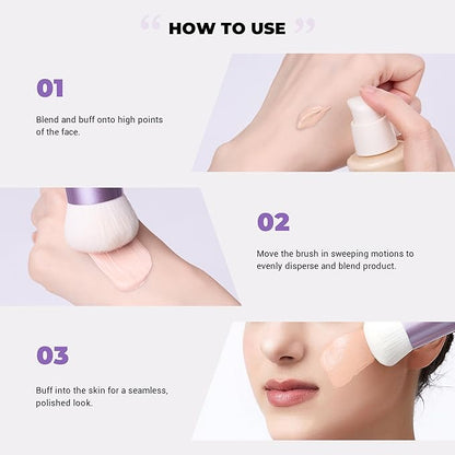 Jessup Professional Foundation Brush for Liquid, Cream and Powder, Large Dense Face Makeup Brush for Natural Flawless Finish, Luxury Purple AS004
