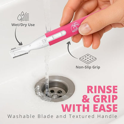 Facial Hair Trimmer for Women Facial Hair Removal, Womens Shaver for Upper Lip Chin Eyebrow, Compact Dual Blade Electric Razor for Ladies Face Hair Remover - Color Varies
