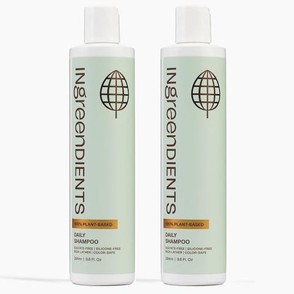 Non Toxic Vegan Shampoo with Organic Ingredients, Apple Cider Vinegar & Tea Tree Oil - Sulfate Free, Color Safe, Paraben Free, Gluten Free, Cruelty Free, pH Balanced (2-Pack)