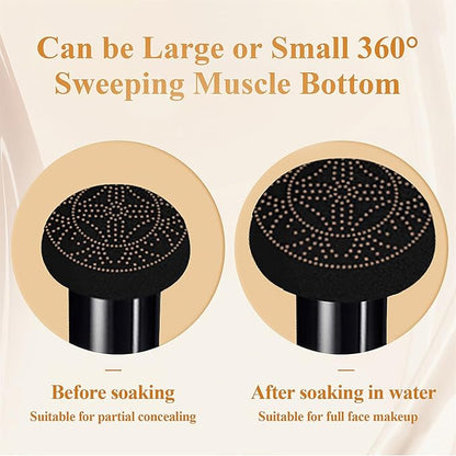 Mushroom Head Air Cushion CC Cream - BB Cream Face Makeup Foundation for Mature Skin Moisturizing Concealer Brighten Long-Lasting, Even Skin Tone for All Skin Types, Medium Deep